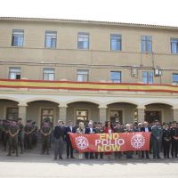 El RC Huesca celebra junto a la División Castillejos del Ejército el día Mundial de la Polio